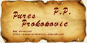Pureš Prokopović vizit kartica